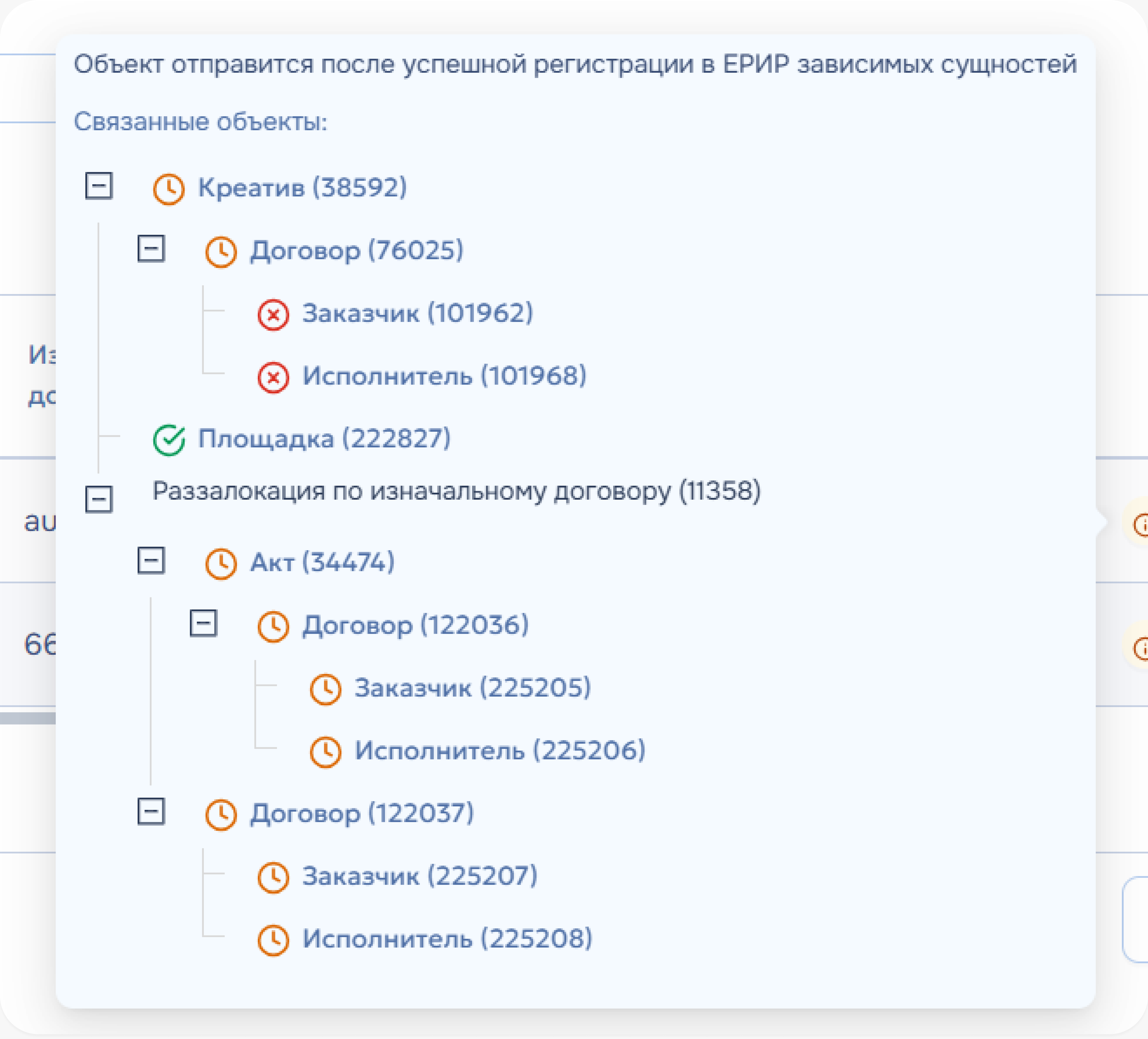 Статусы отправки Статусы отправки